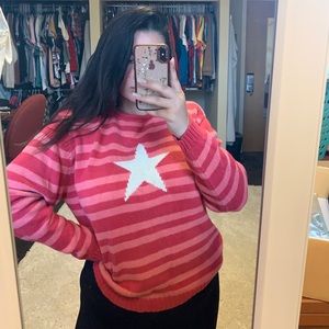Christopher & Banks Pink Star Sweater